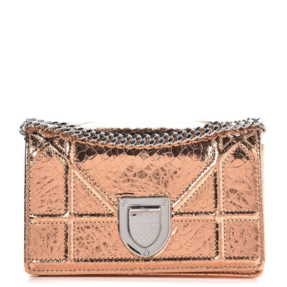 Christian Dior Ceramic Effect Deerskin Baby Diorama Flap Bag Gold 1 of 7
