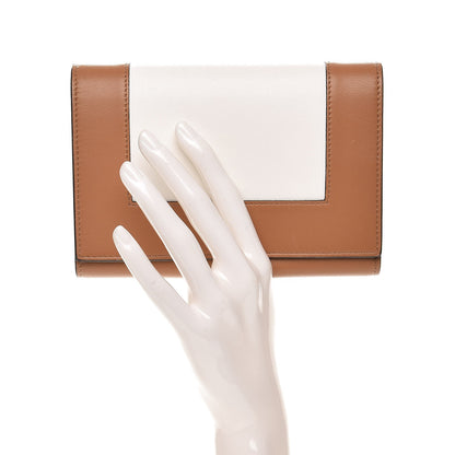 Celine Smooth Lambskin Medium Frame Multifunction Wallet Tan Optic White 2 of 10
