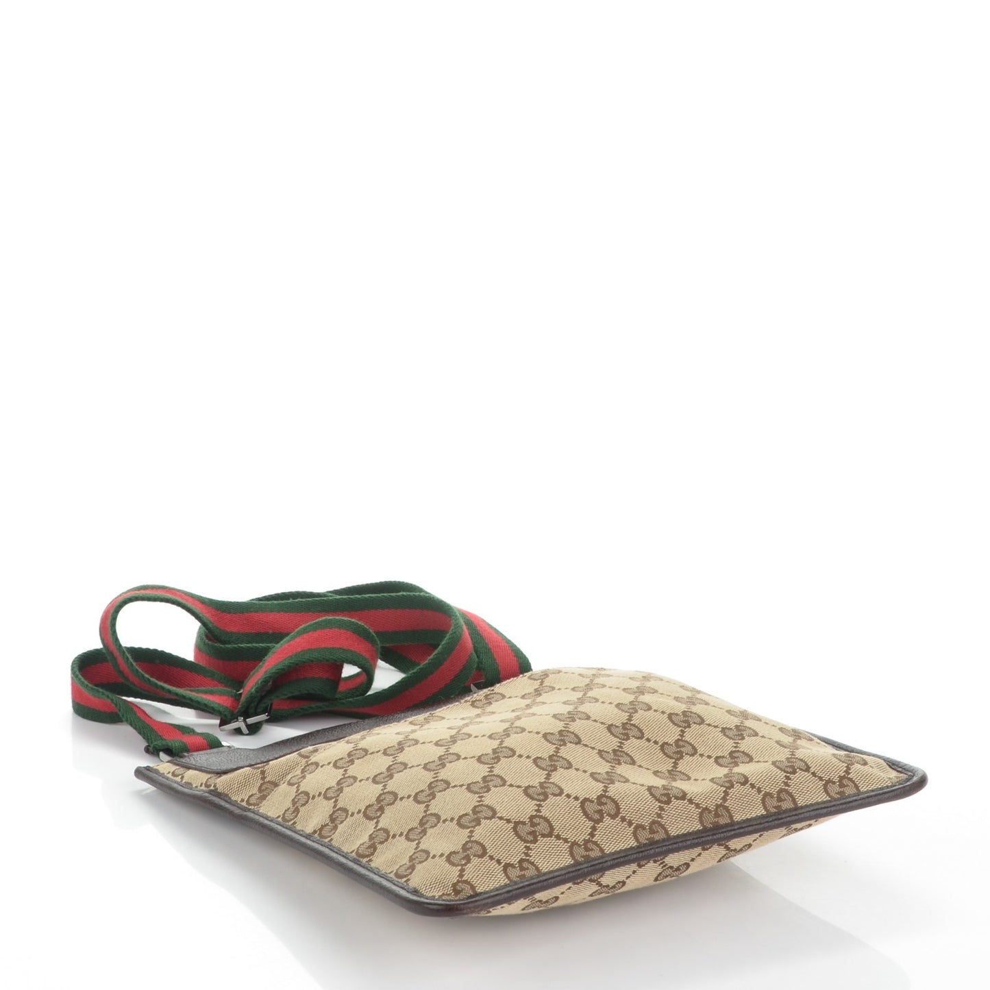 GG Monogram Web Messenger Crossbody Bag Dark Brown
