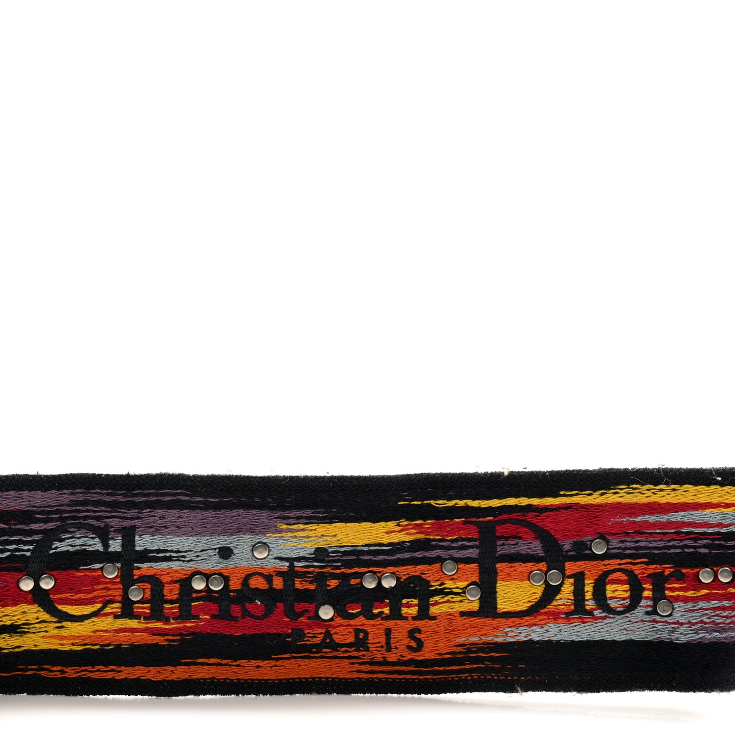 Canvas Embroidered Studded Rainbow Shoulder Strap