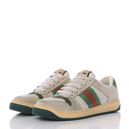 Gucci Nubuck Web Womens Screener Sneakers 36 Dusty Milk New Mystic White Vintage Green 3 of 10