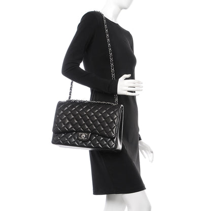 Chanel Lambskin Quilted Maxi Double Flap Black 2 of 10