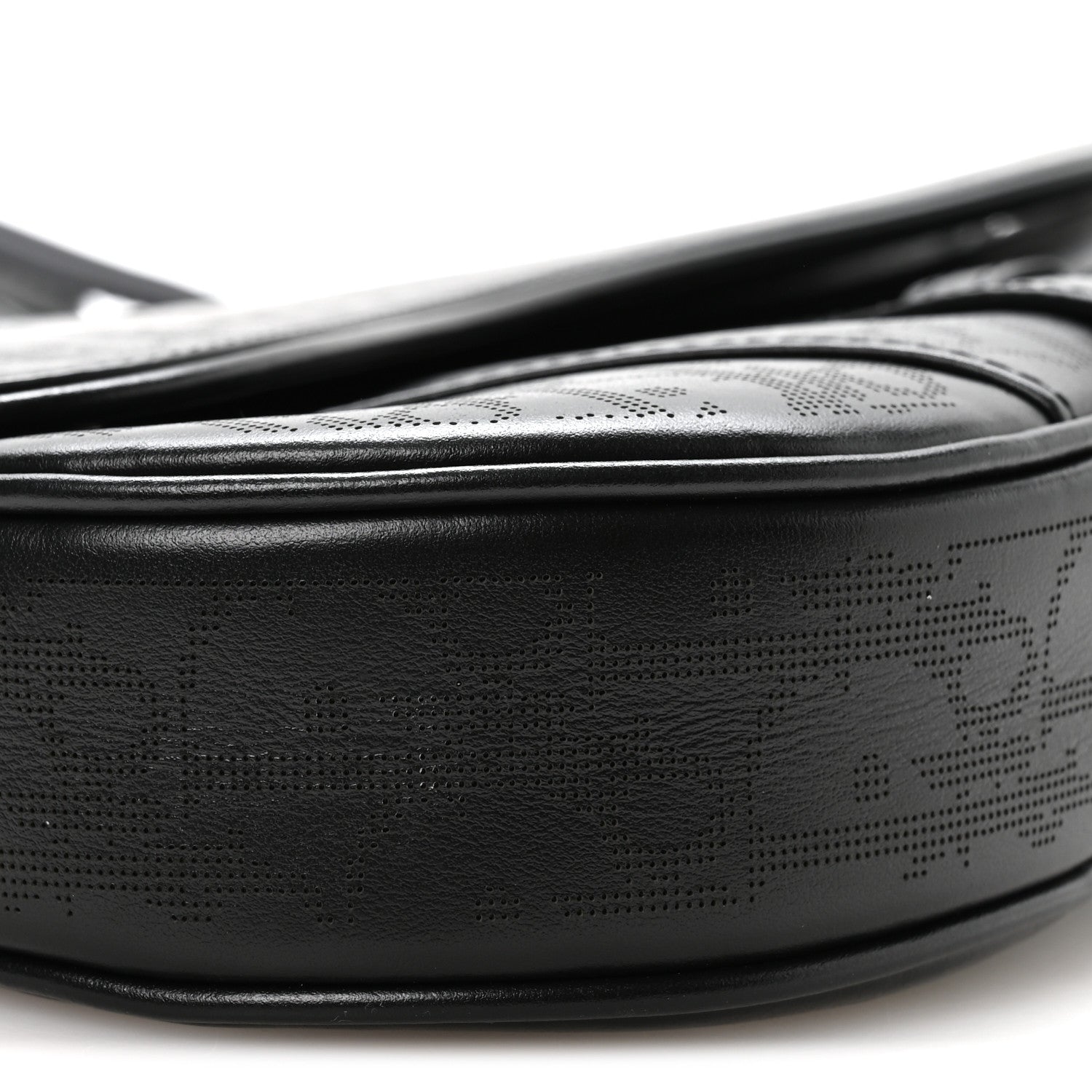 Christian Dior Calfskin Perforated Oblique Galaxy Mens Saddle Bag Black 9 of 11