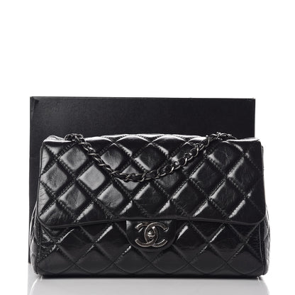 Chanel Glazed Calfskin Quilted Large Coco Soft Flap Black 12 of 12