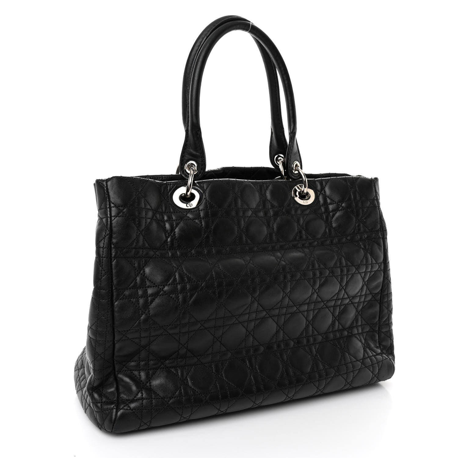 Christian Dior Lambskin Cannage Large Soft Lady Dior Shopping Tote Black 3 of 10