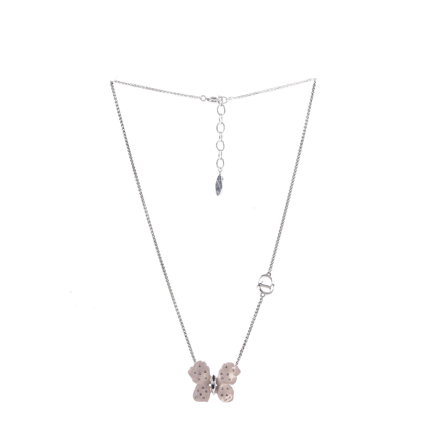 Christian Dior Crystal Butterfly Necklace Pink 3 of 7
