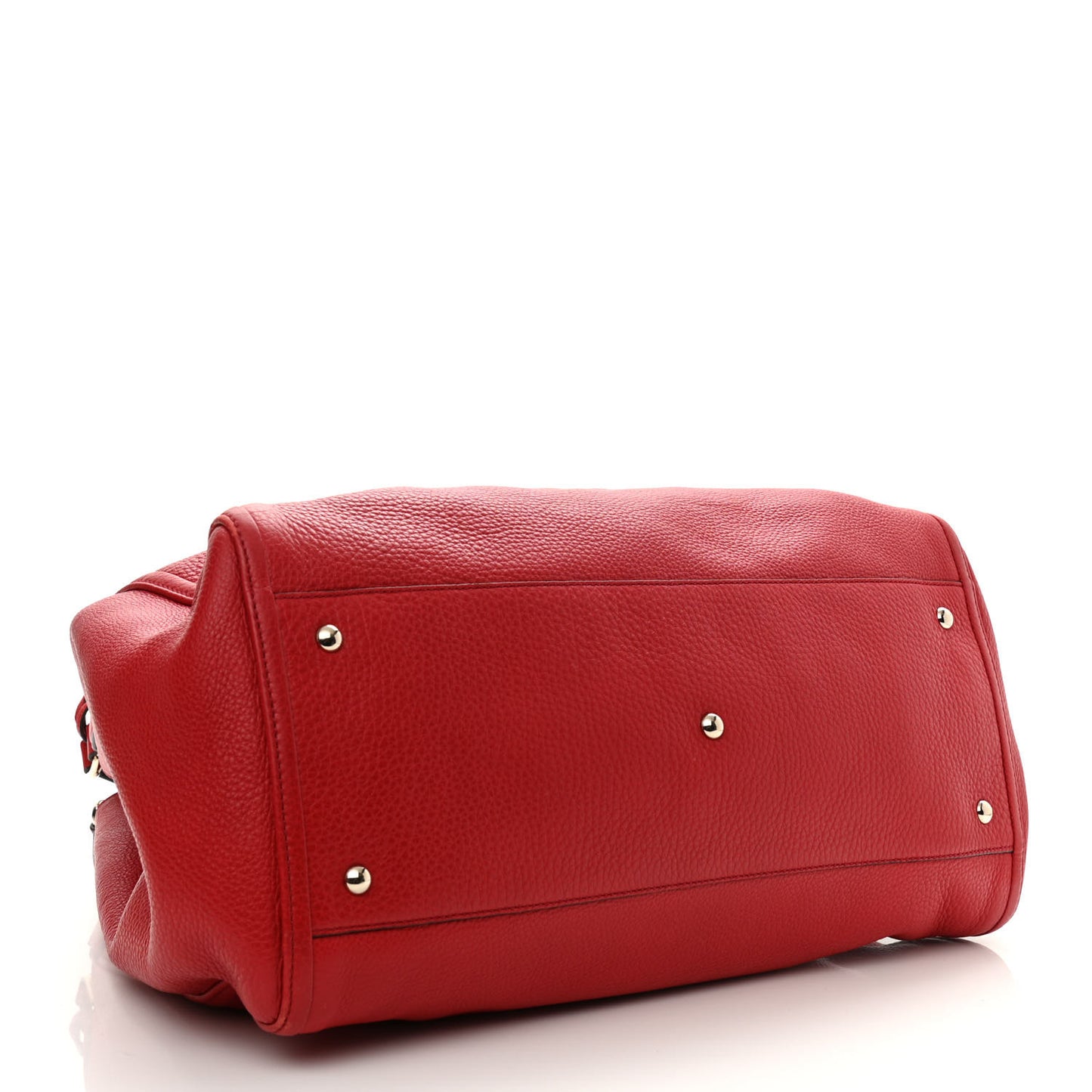 Pebbled Calfskin Large Soho Shoulder Bag Red
