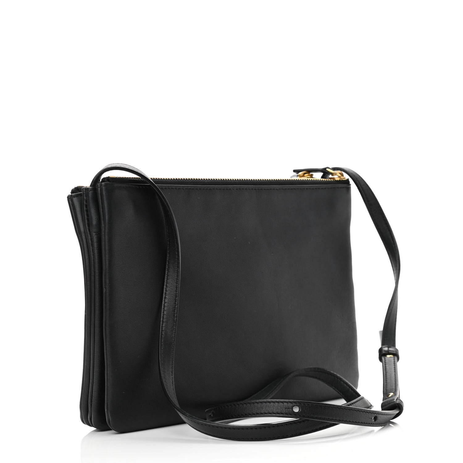 Celine Lambskin Large Trio Crossbody Bag Black 2 of 16