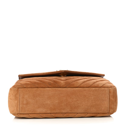 Saint Laurent Suede Matelasse Chevron Monogram Medium College Bag Cinnamon 11 of 13