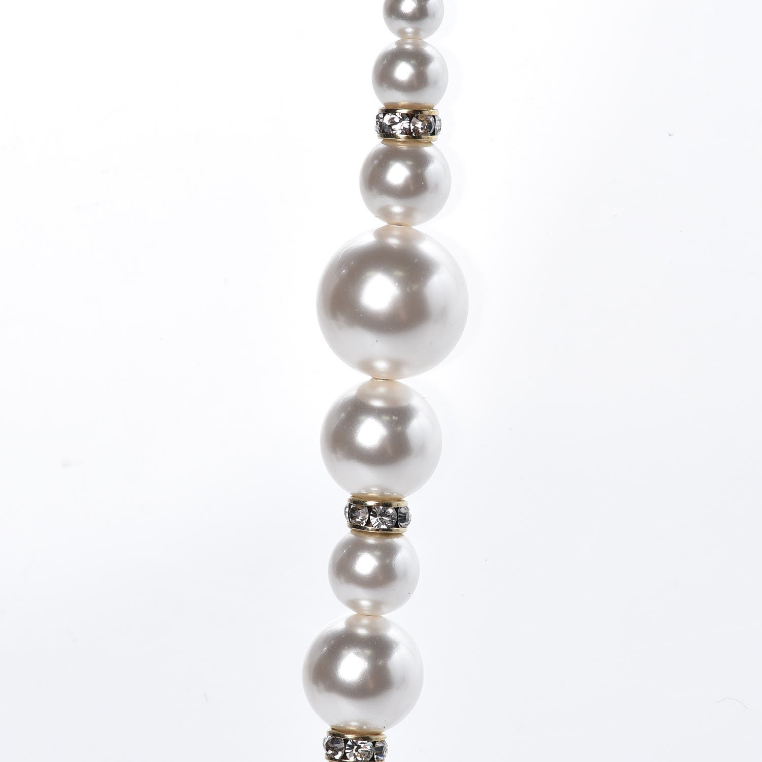 Chanel Pearl Baguette Crystal CC Necklace Gold 6 of 6