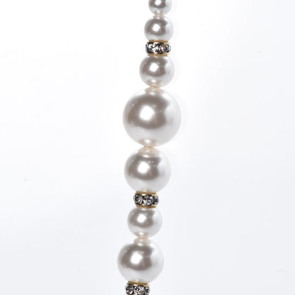 Chanel Pearl Baguette Crystal CC Necklace Gold 6 of 6