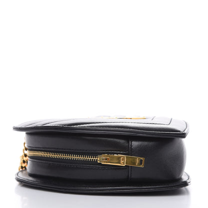 Saint Laurent Lambskin Matelasse Chevron Monogram Small Love Heart Chain Bag Black 4 of 11