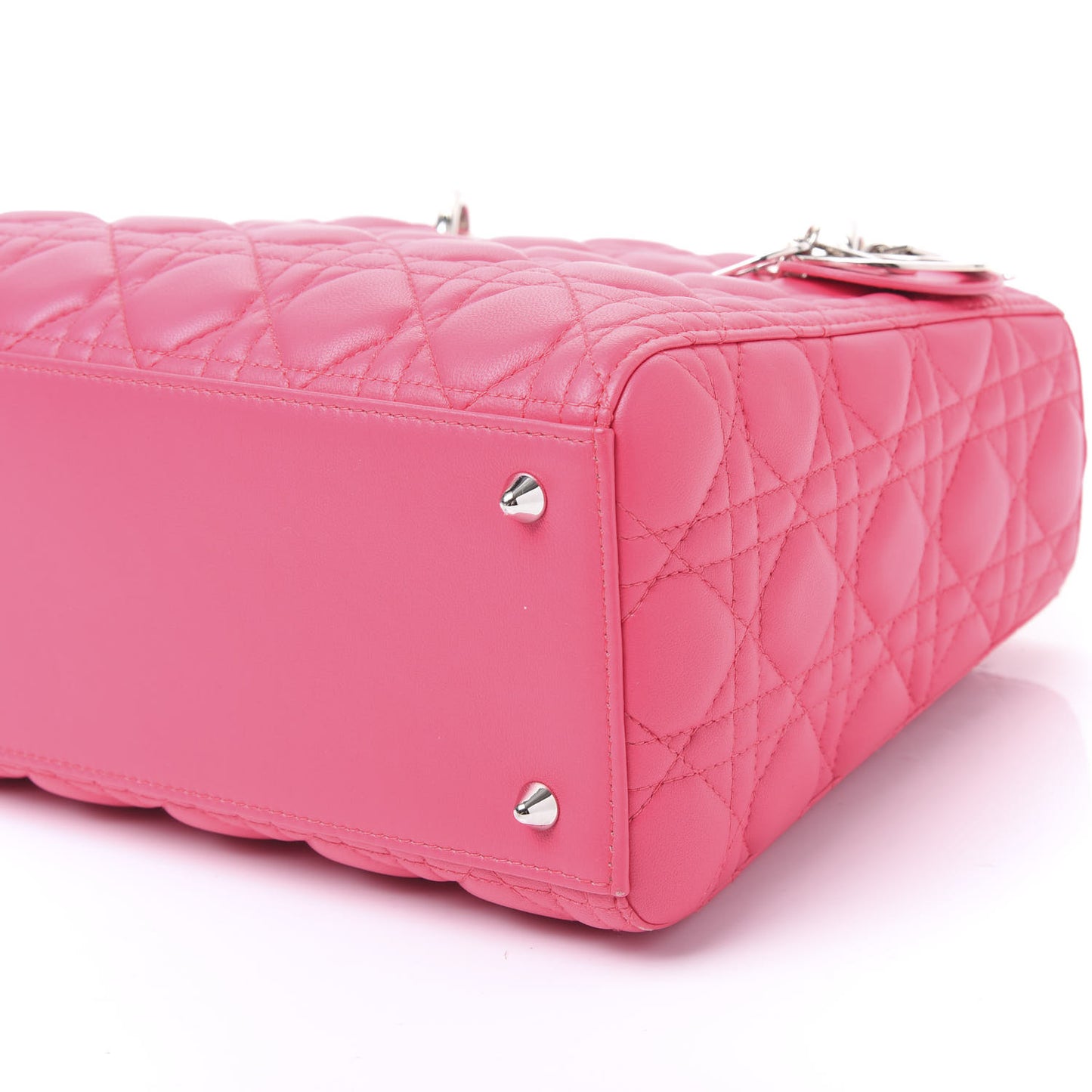 Lambskin Cannage Medium Lady Dior Fuchsia
