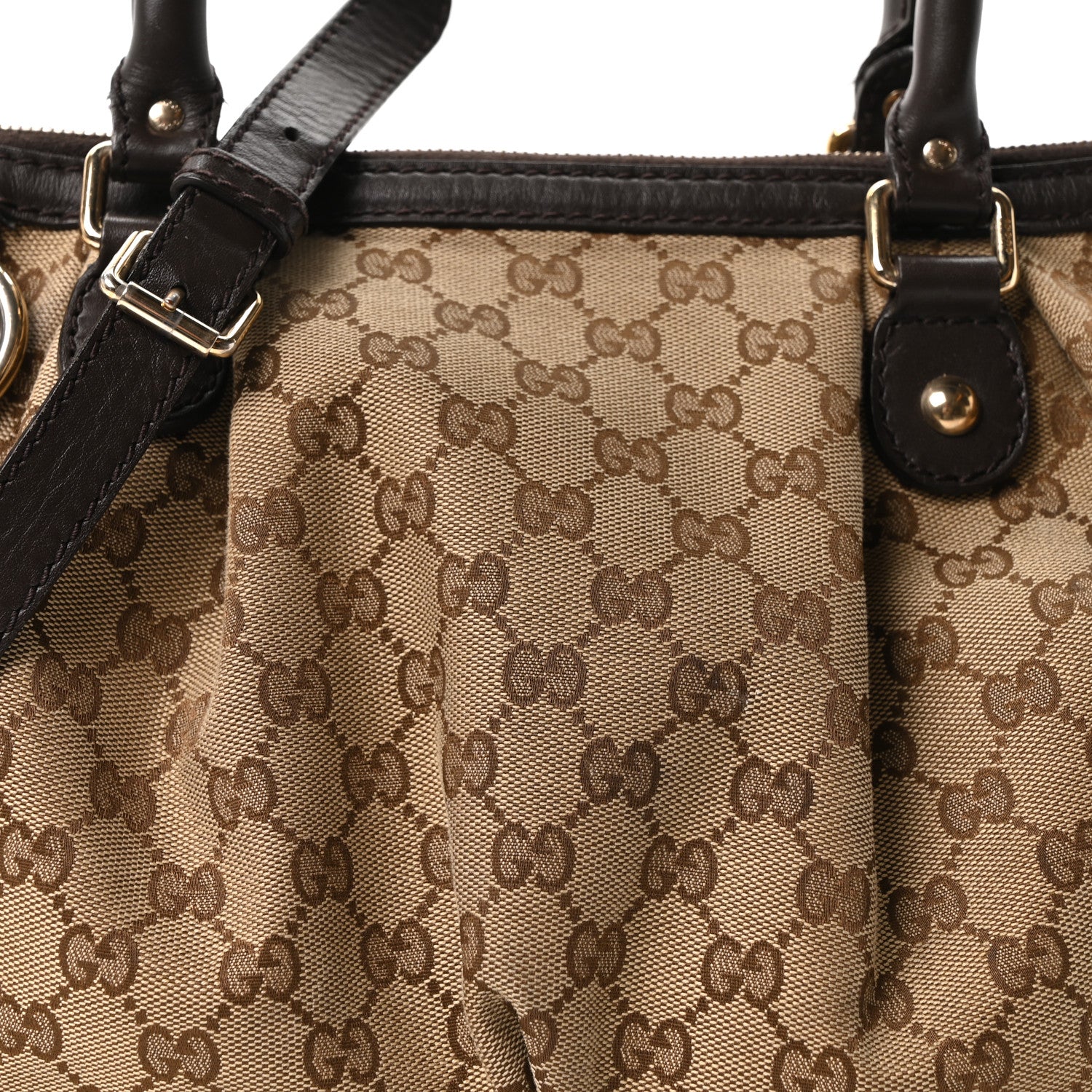 Gucci Monogram Medium Sukey Top Handle Dark Brown 7 of 9