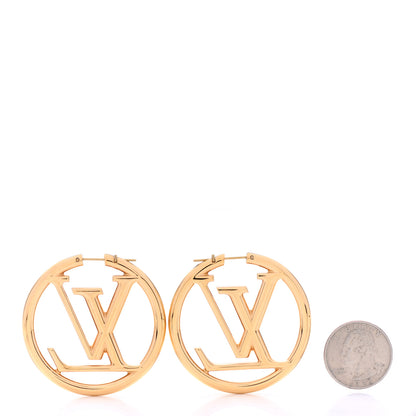 Louis Vuitton Metal Louise Hoop Earrings Gold 2 of 5