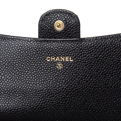 Chanel Caviar Quilted Large Gusset Flap Wallet Black 6 of 11