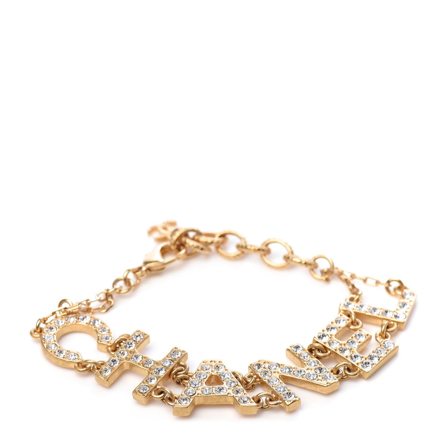 Metal Crystal 90's Icon Logo Bracelet Gold