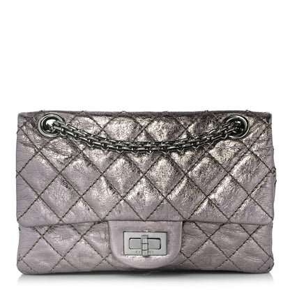 Chanel Metallic Aged Calfskin Quilted 2.55 Reissue 224 Flap Silver 1 of 10