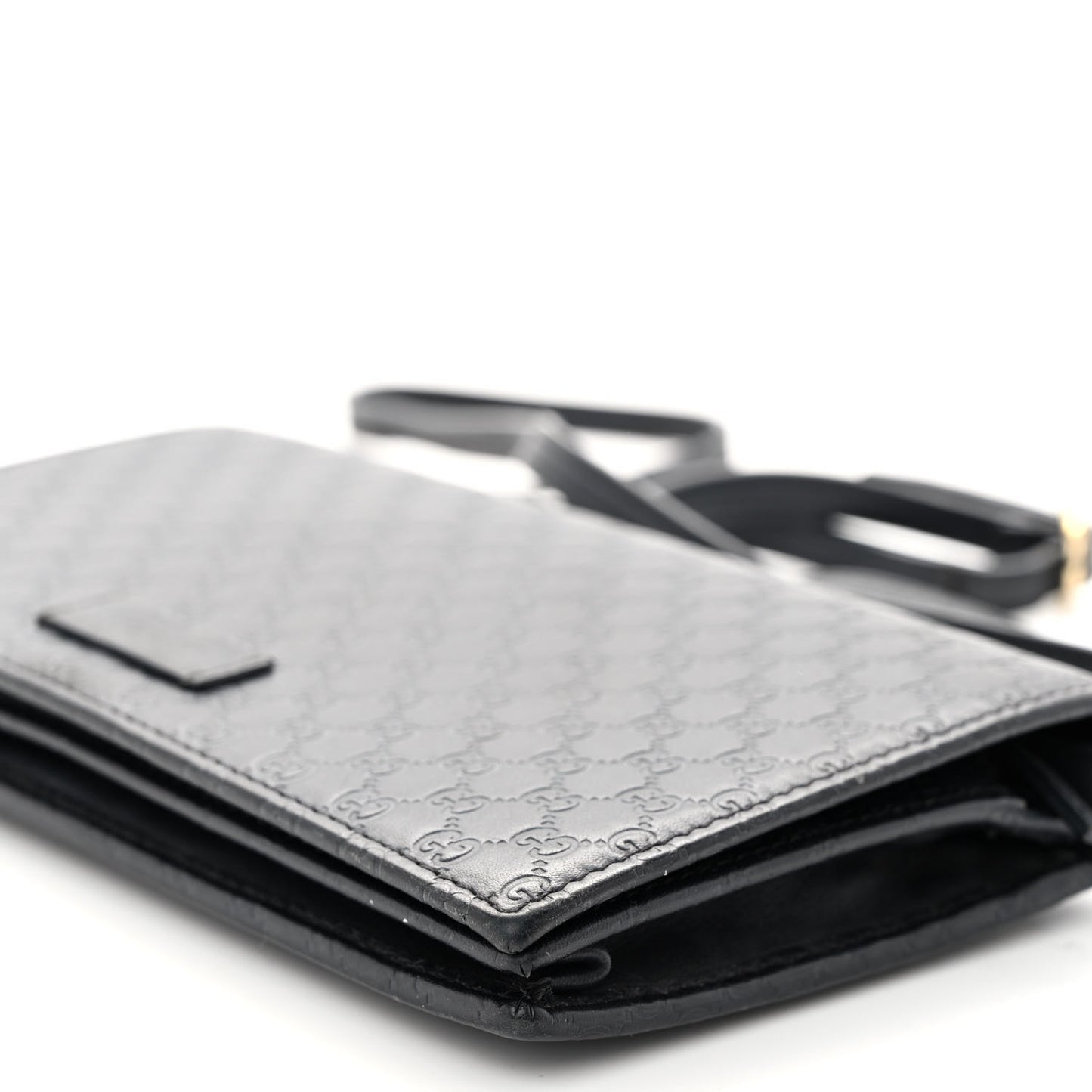Microguccissima Crossbody Wallet Black