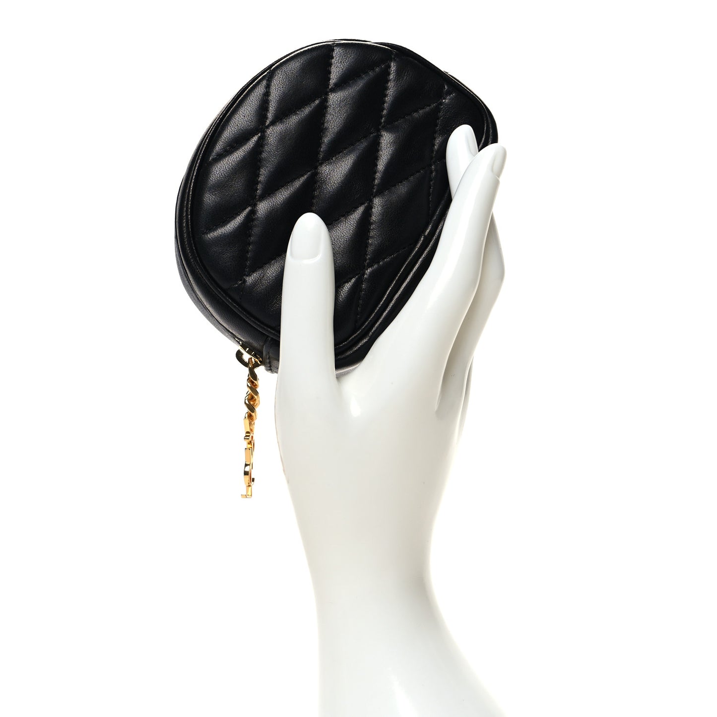 Lambskin Quilted Lolita Cosmetic Pouch Black