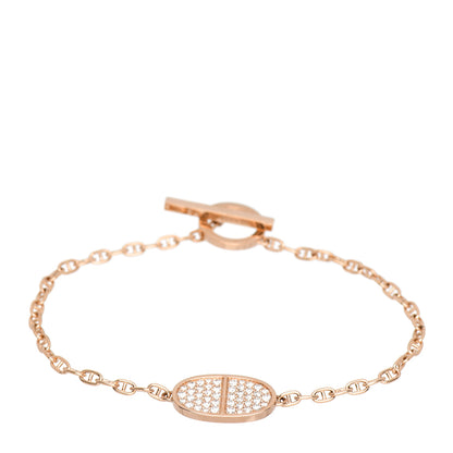 Hermes 18K Rose Gold Diamond Chaine d'Ancre Verso Bracelet SH 1 of 6
