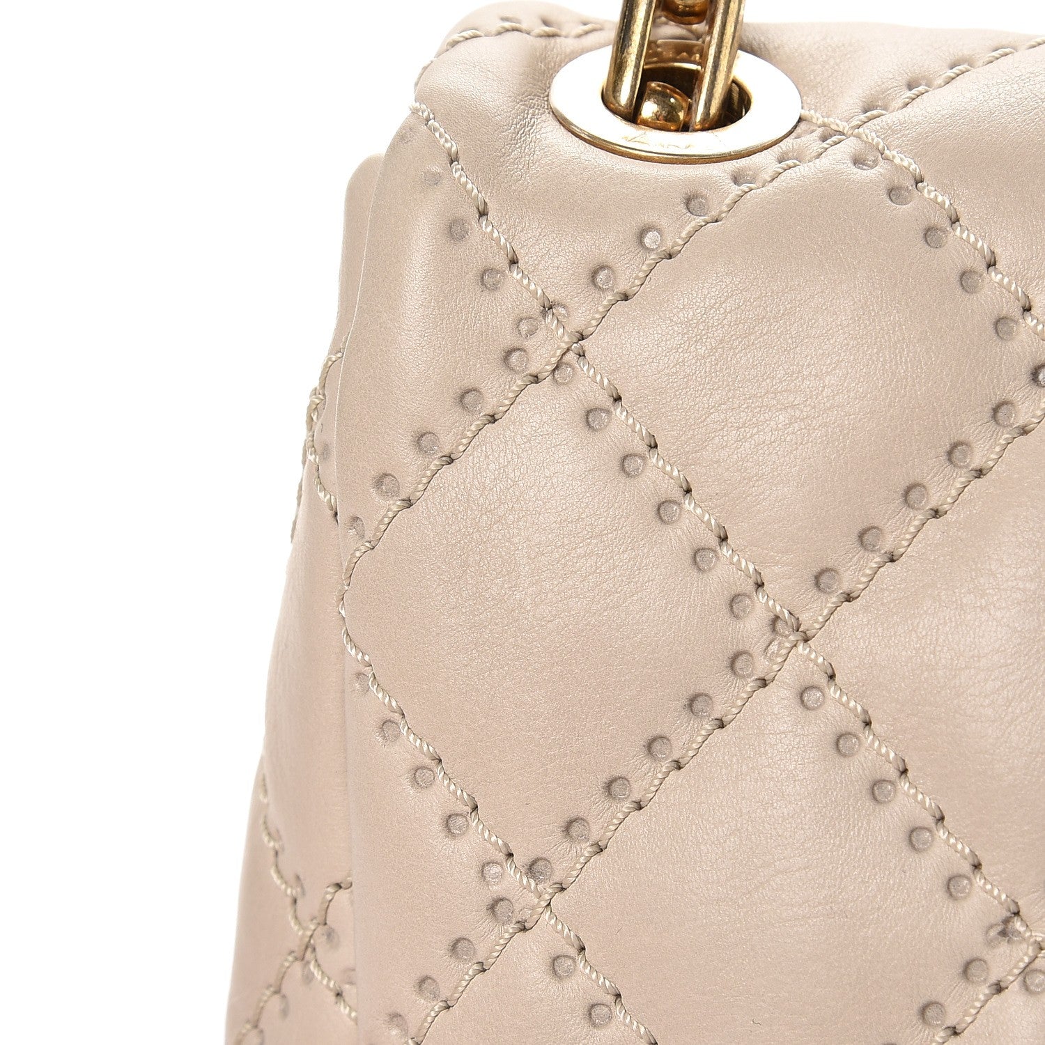 Chanel Calfskin Quilted Retro Chain Flap Beige 8 of 9