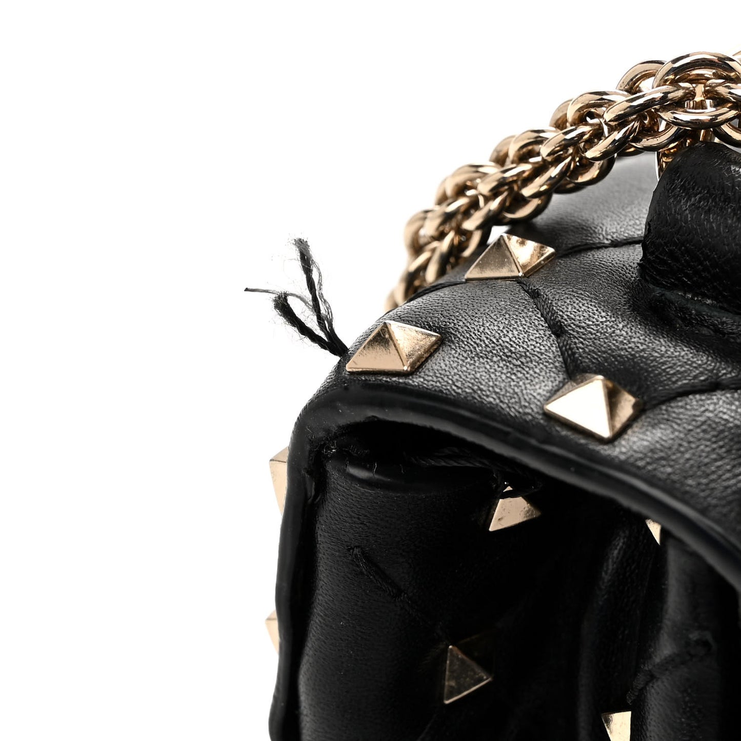 Lambskin VLTN Print Medium Rockstud Spike Shoulder Bag Black