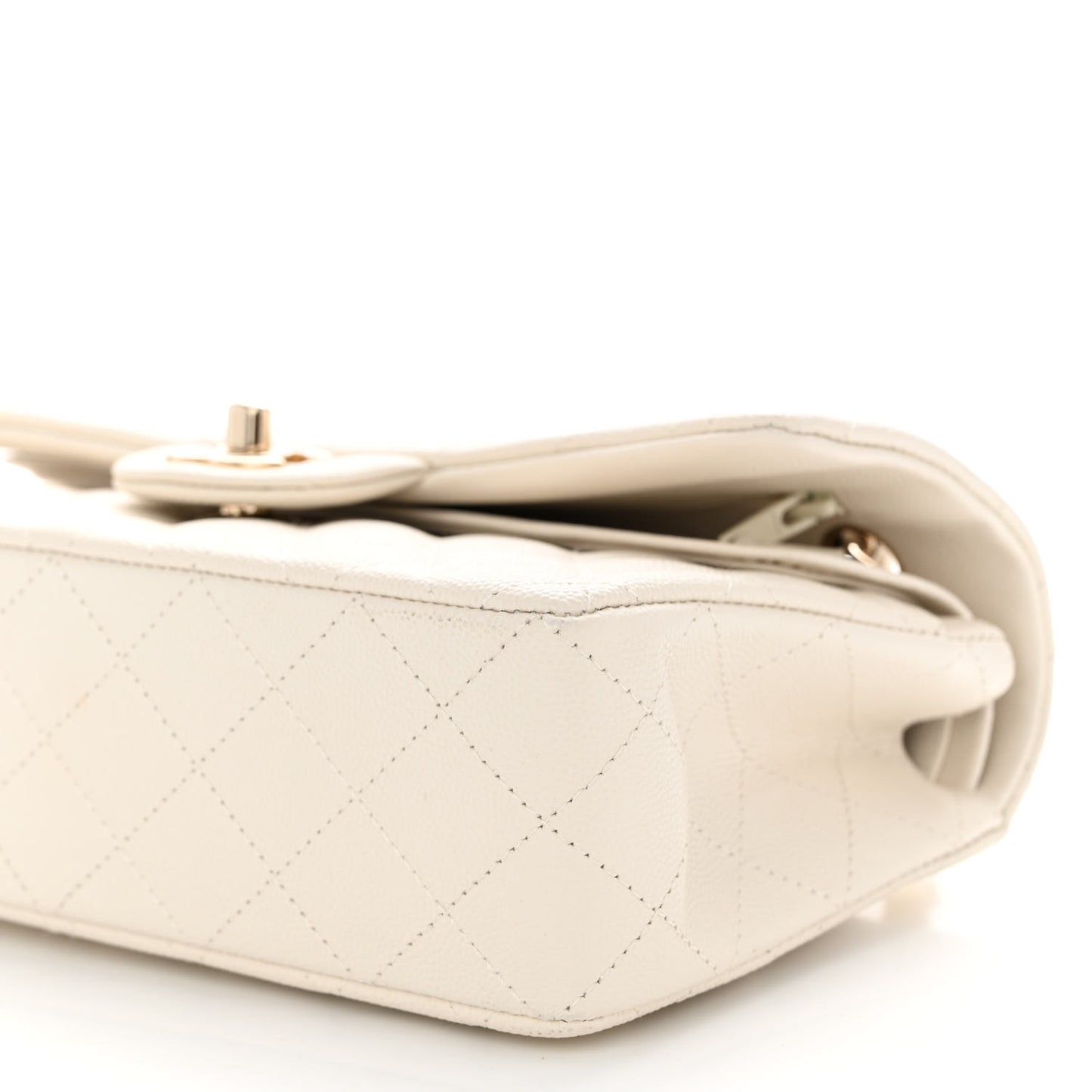 Caviar Quilted Small Double Flap White