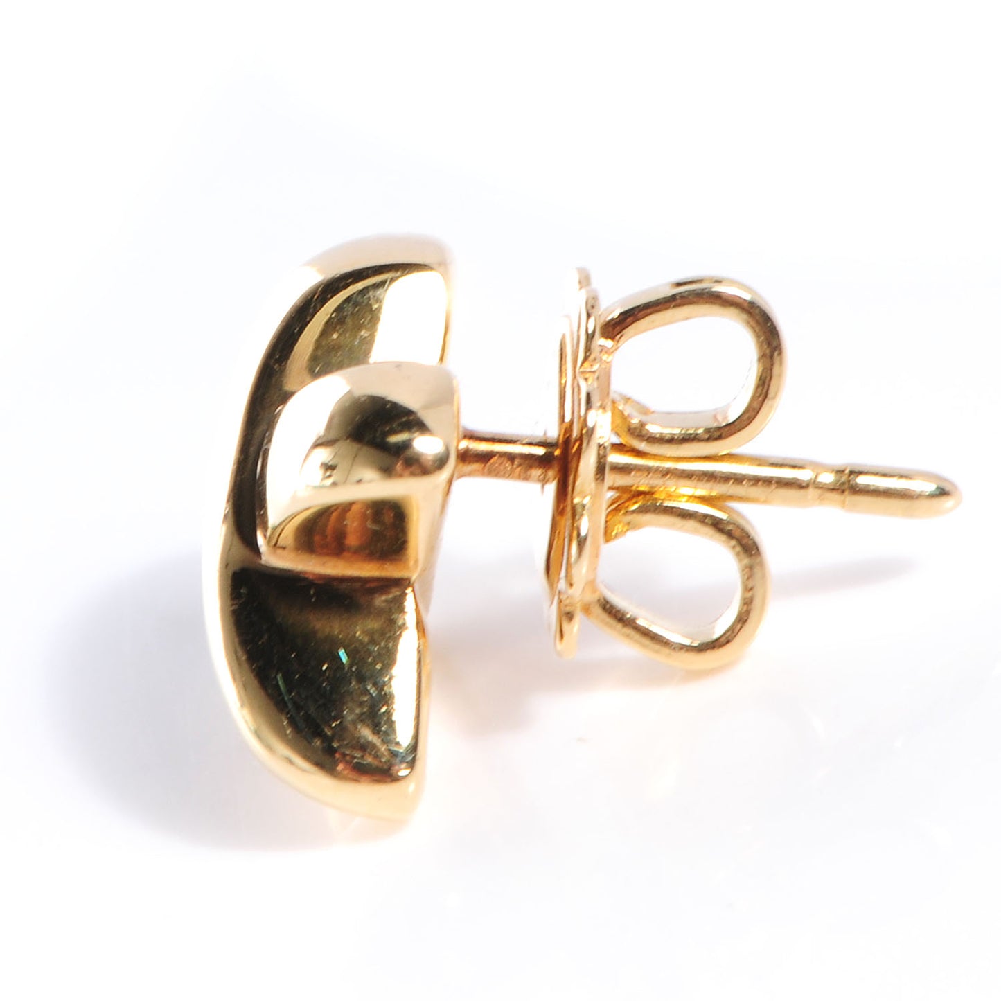 18K Yellow Gold 7.5mm Cross Stitch Earrings