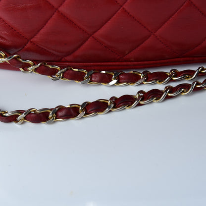 Chanel Lambskin Quilted Shoulder Bag Red 19 of 26