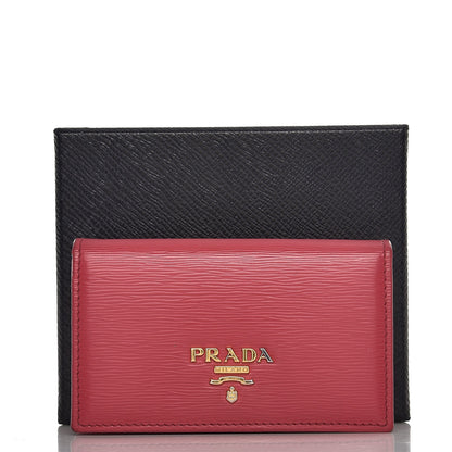 Prada Vitello Move Business Card Holder Peonia 8 of 8