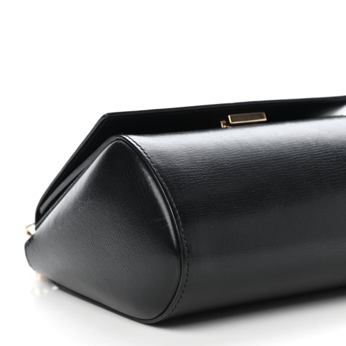 Textured Calfskin Mini Pandora Box Chain Crossbody Bag Black
