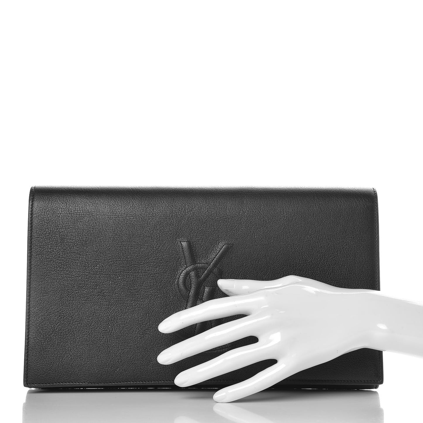Calfskin Monogram Large Belle De Jour Clutch Black