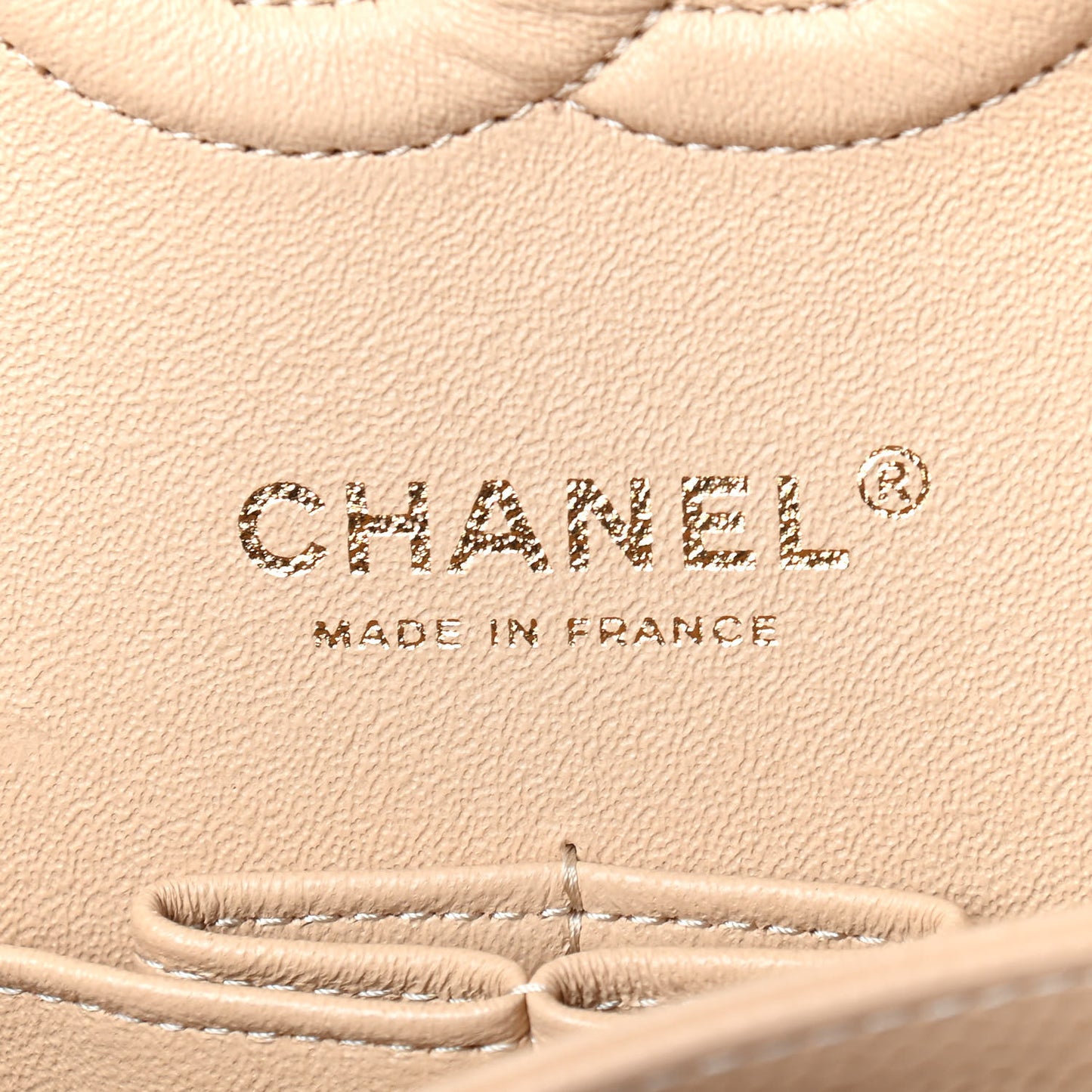 Caviar Quilted Medium Double Flap Beige Clair