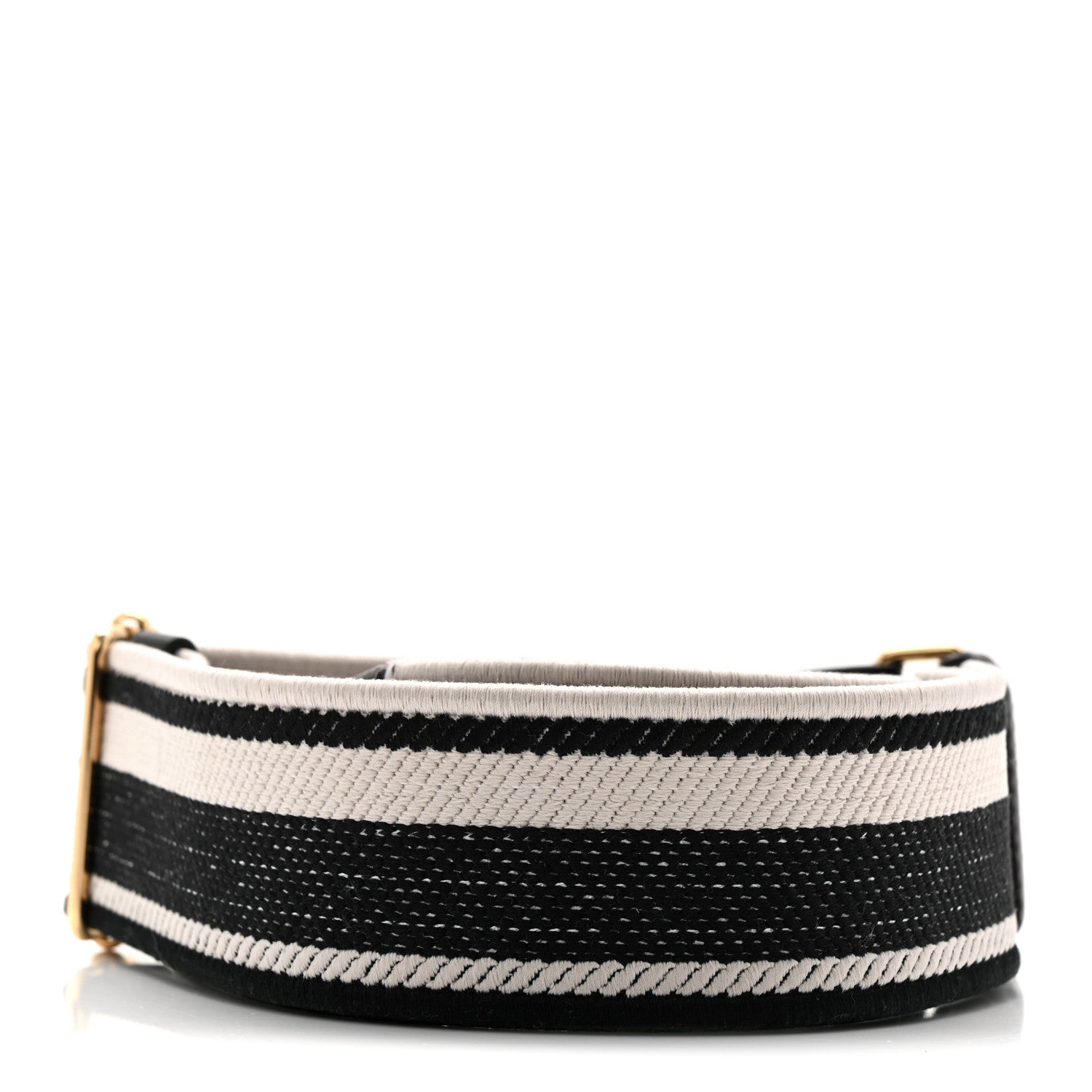 Prada Canvas Calfskin Logo Shoulder Strap Black White 2 of 4