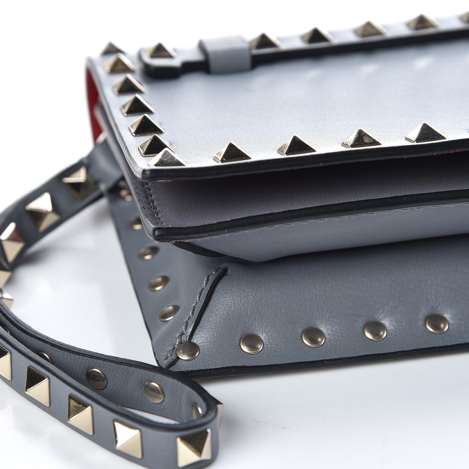 Valentino Garavani Nappa Small Rockstud Wristlet Clutch Light Stone 7 of 8