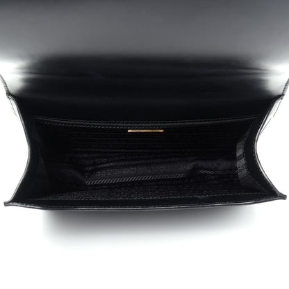 Prada Saffiano Soft Calfskin Chain Crossbody Bag Black 5 of 8