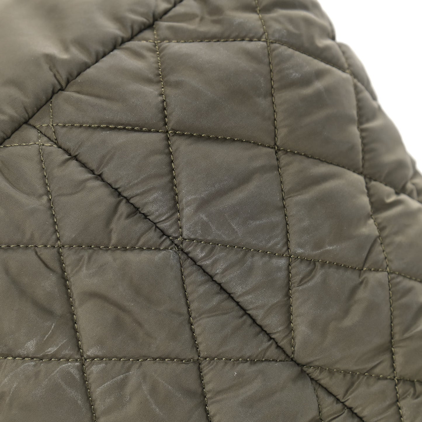 Nylon Quilted Large Coco Cocoon Tote Khaki