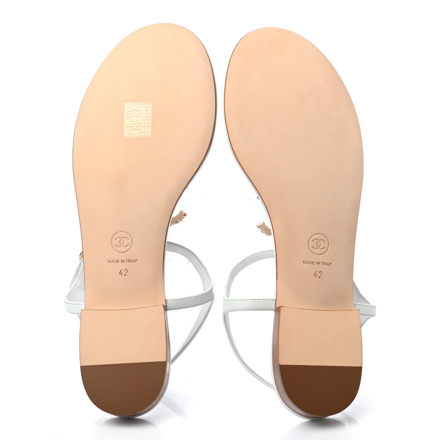 Chanel Lambskin Pearl CC Thong Sandals 42 White 5 of 7