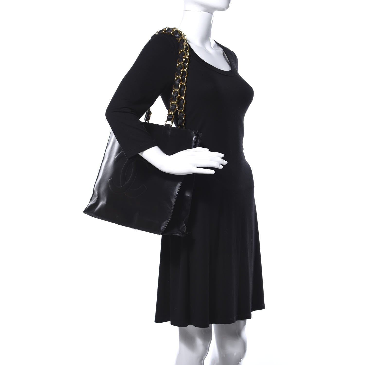 Chanel Lambskin CC Tote Black 2 of 13