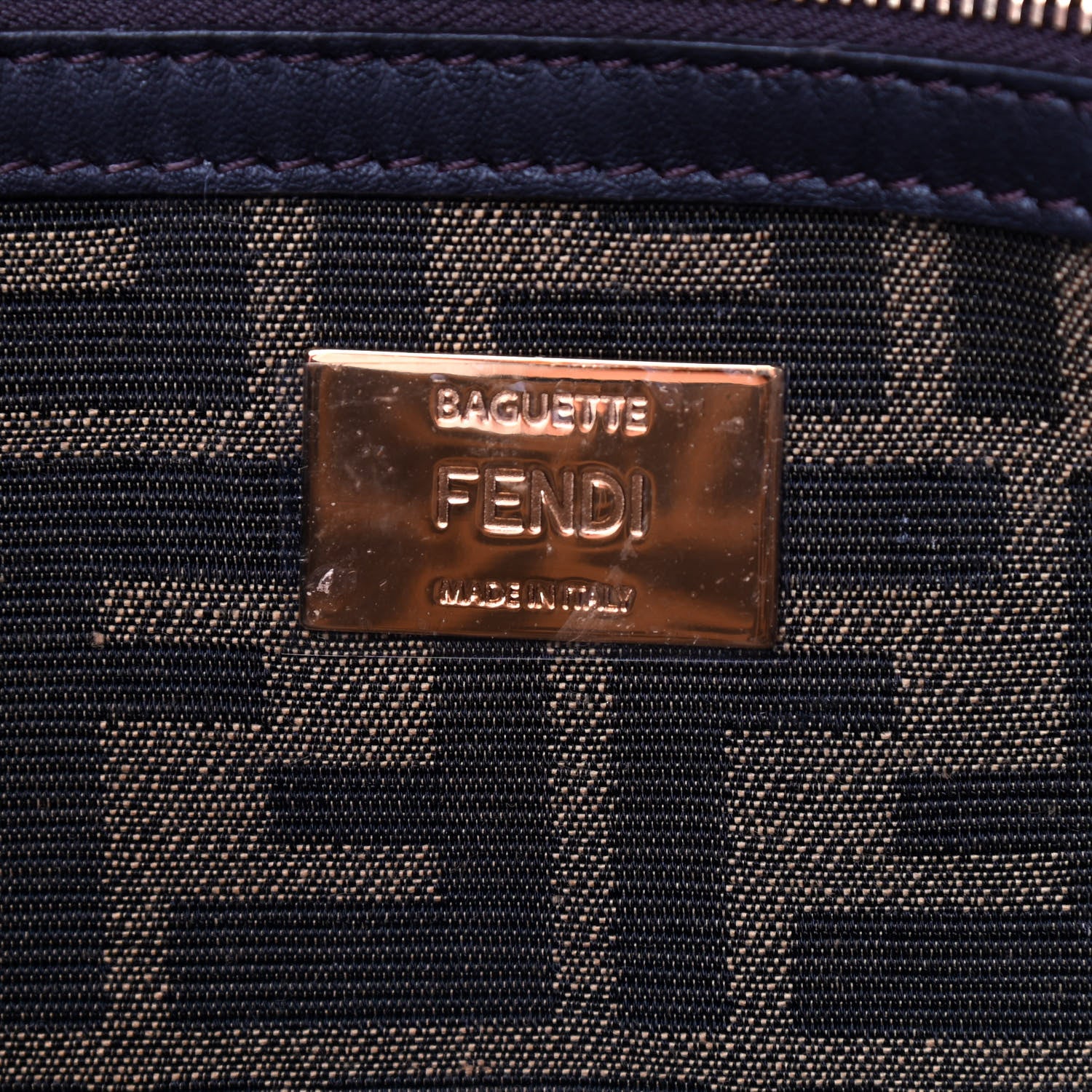 Fendi Fabric Jacquard FF 1974 Medium Baguette Tobacco Moro Black 6 of 9