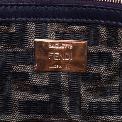 Fendi Fabric Jacquard FF 1974 Medium Baguette Tobacco Moro Black 6 of 9