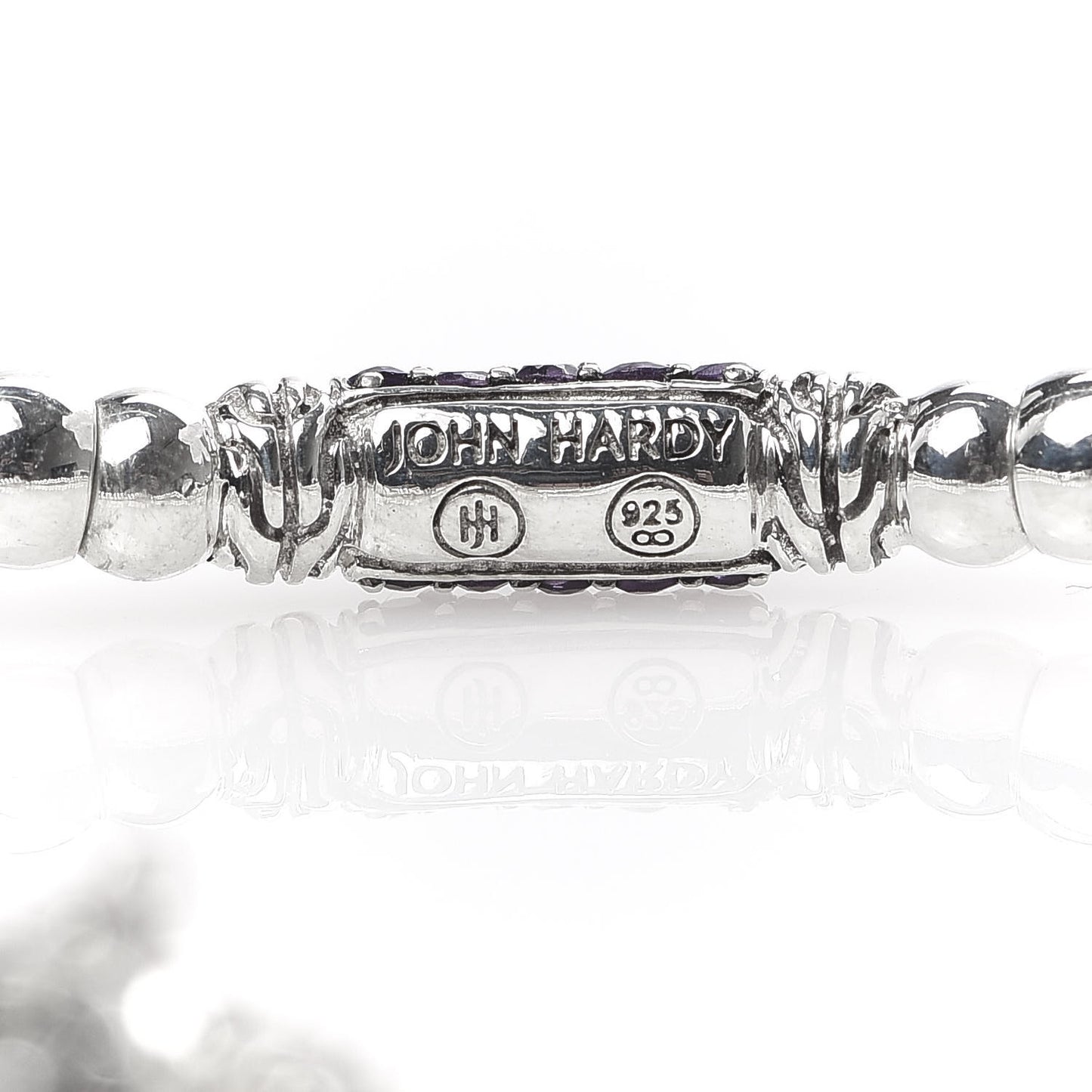 Sterling Silver Amethyst Bedeg Bead Bracelet