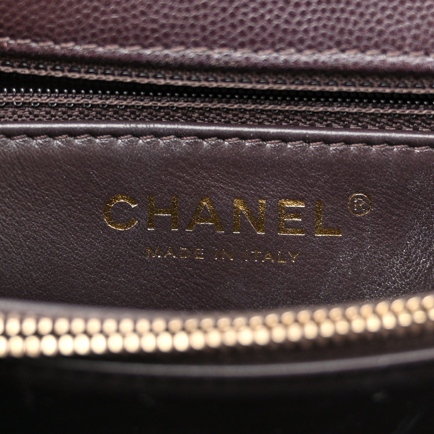 Caviar Quilted Small Coco Handle Flap Dark Brown