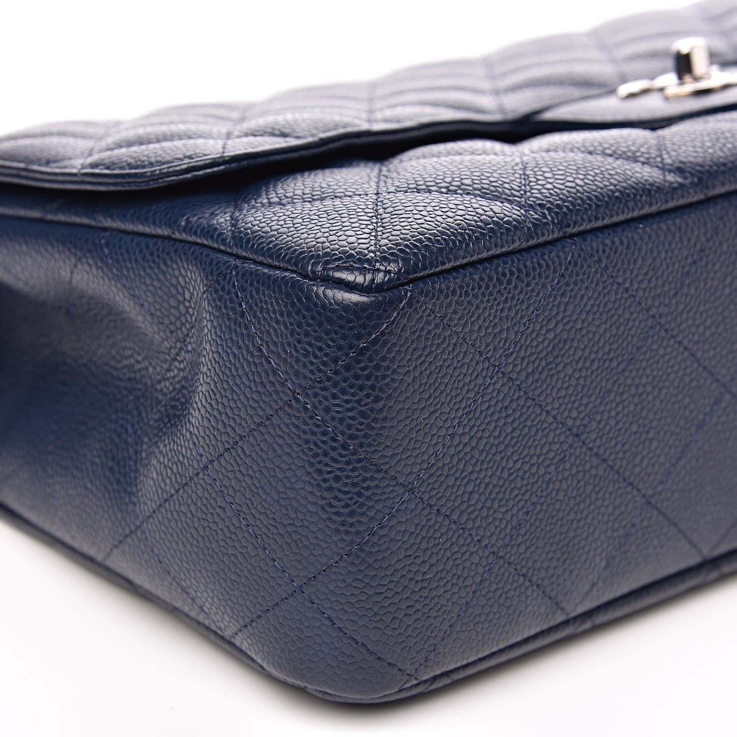Chanel Caviar Quilted Jumbo Single Flap Dark Blue 8 of 12