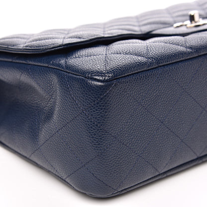 Chanel Caviar Quilted Jumbo Single Flap Dark Blue 8 of 12