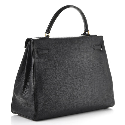 Hermes Taurillon Clemence Kelly Retourne 32 Black 3 of 35