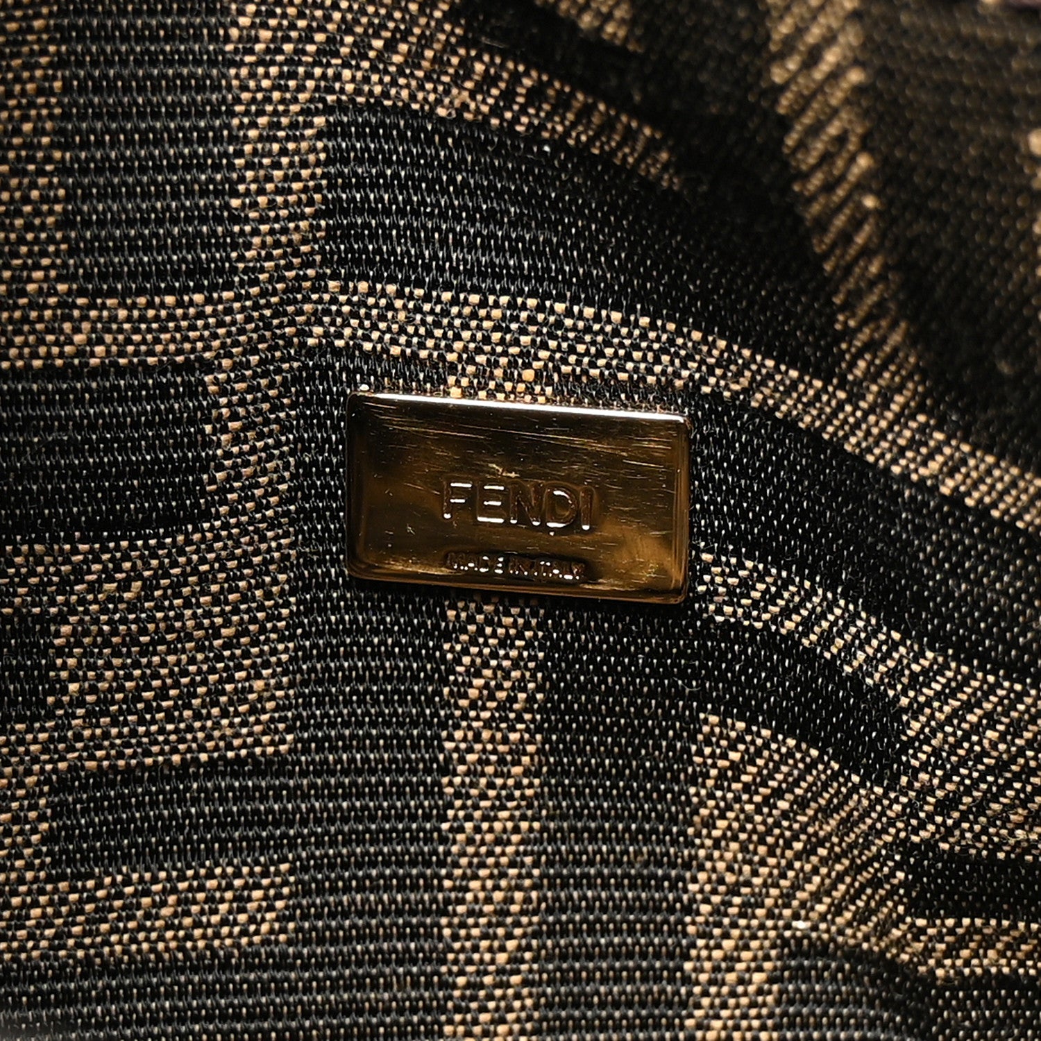 Fendi Fabric Jacquard FF 1974 Mini Baguette Tobacco Moro Black 6 of 11