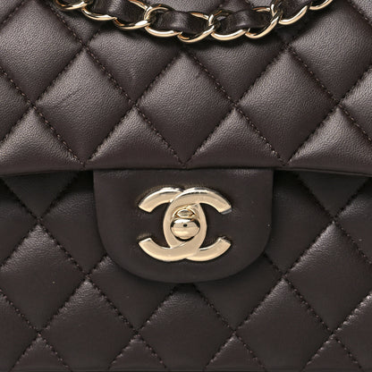 Chanel Lambskin Quilted Small Double Flap Dark Brown 8 of 11