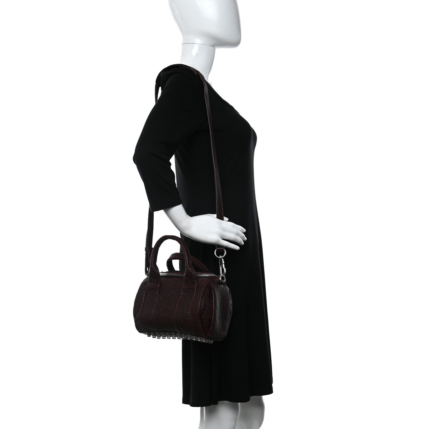 Alexander Wang Pebbled Lambskin Mini Rockie Beet Rhodium Hardware 2 of 9